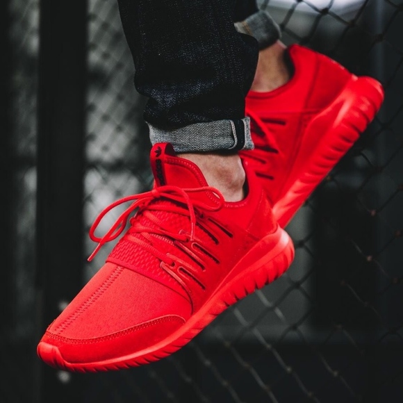 Adidas Tubular Radial Red Sneakers US 4.5 - Picture 4 of 6